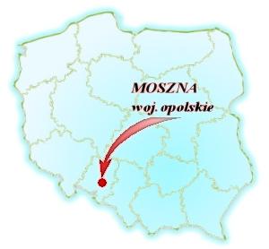 mapa polski - lokalizacja Moszna